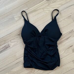 Black Ruched Tankini Top